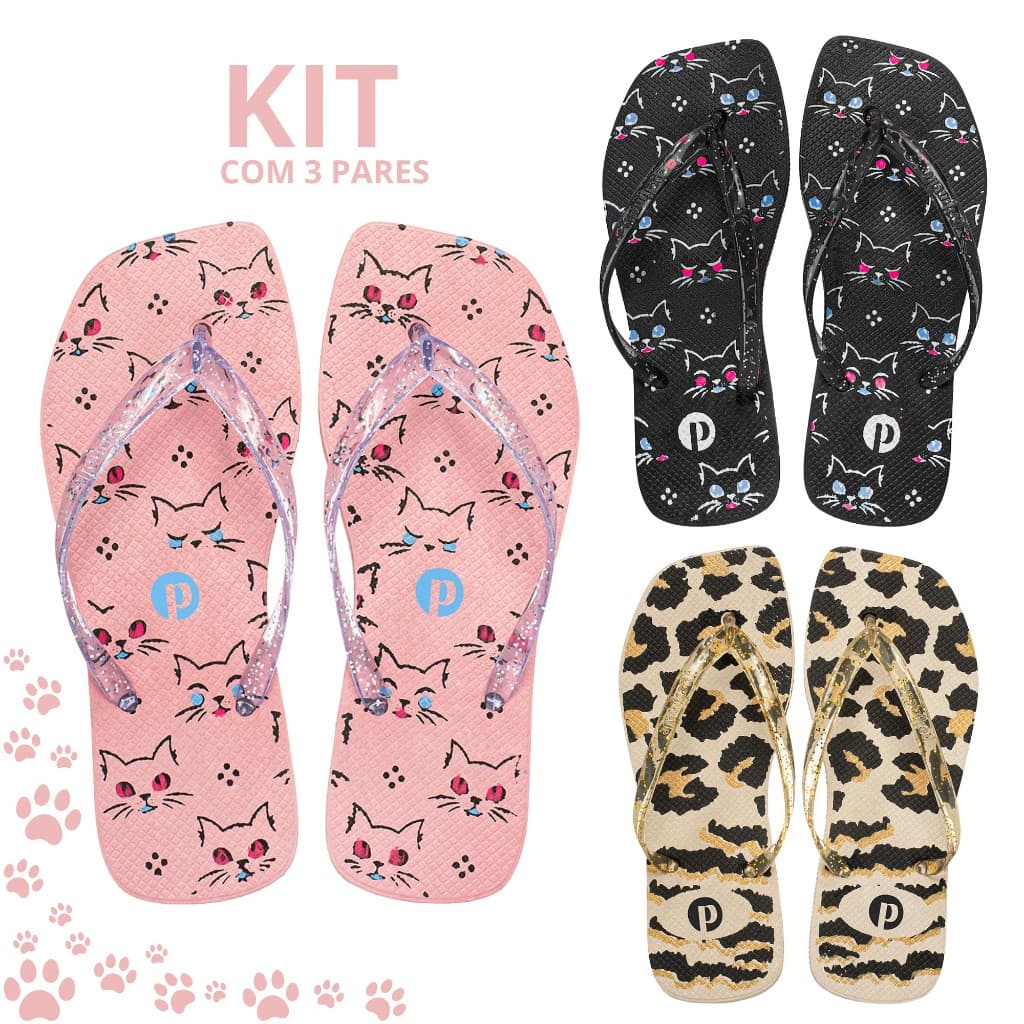 Kit Chinelo Feminino Casual Macio