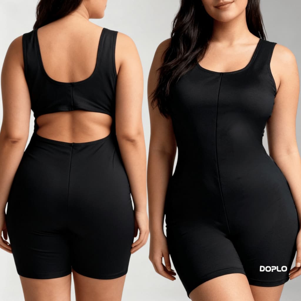 Kit 2 Macaquinho Academia Curtinho Slim Fitness Suplex Moda Feminina