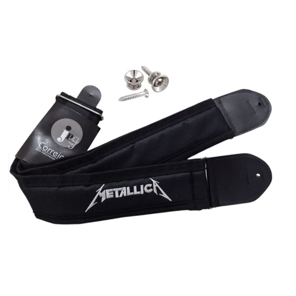Correia Violão/Guit/Baixo Acolchoada METALLICA +Roldanas