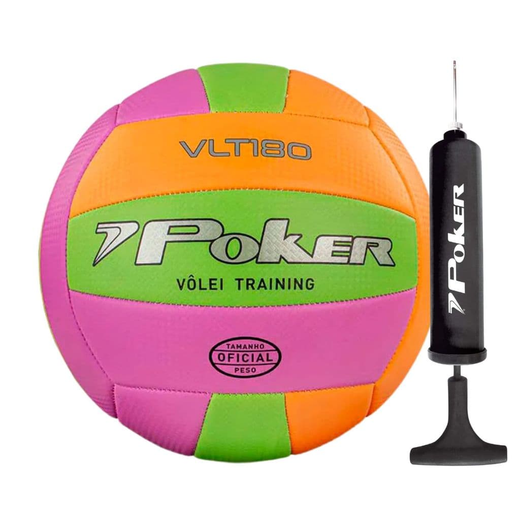 Bola Vôlei Poker Training Costurada 100% Original + Bomba