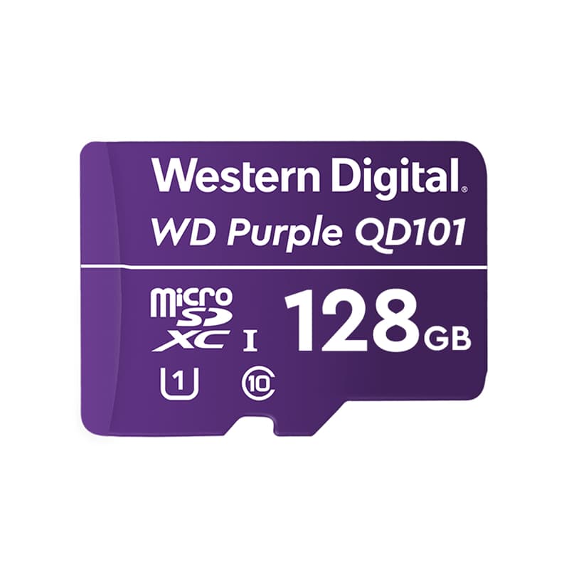 Cartão de Memória Micro SD Intelbras WD Purple 128Gb 64TBW Câmeras Monitoramento 24/7h