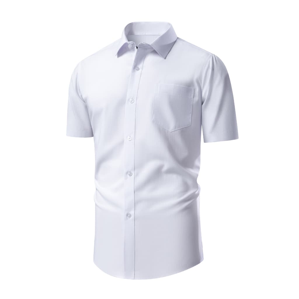 Camisa Social Masculina Slim Fit Manga Curta Listrada em Linho Slub Casual Elegante de Alta Qualidade