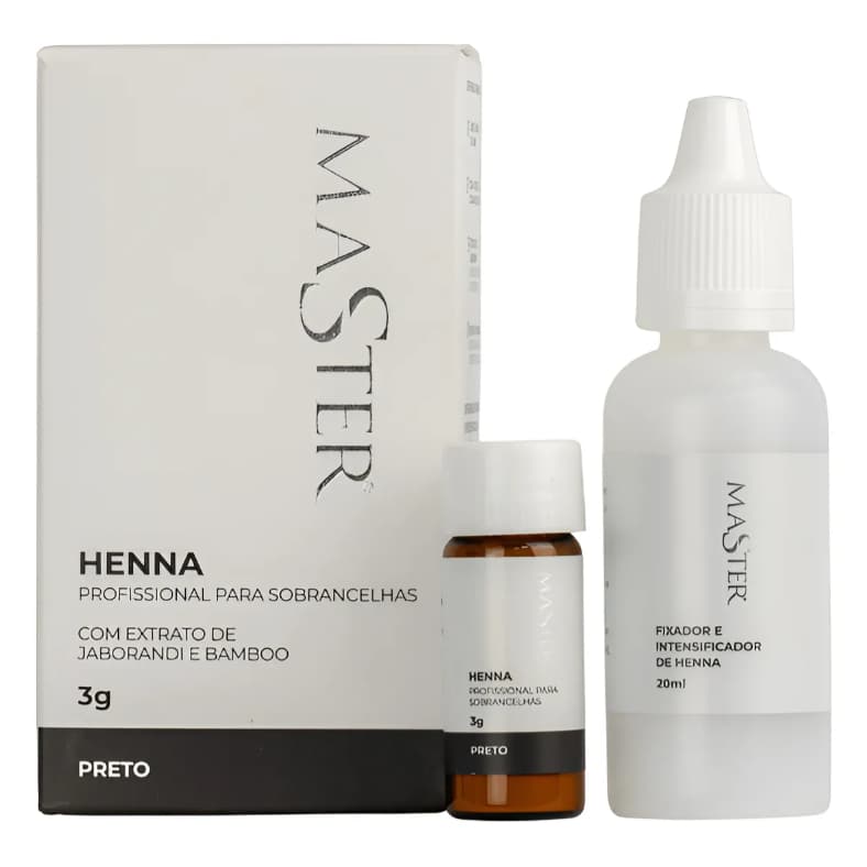 Henna Preta Master 3g Profissional Para Sobrancelhas Preto