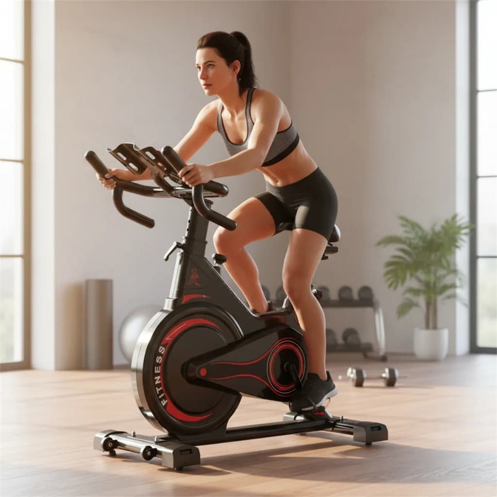 Bicicleta Spinning Ergométrica Exercício Profissional Monitor suporta até 120kg Academia 1.95m