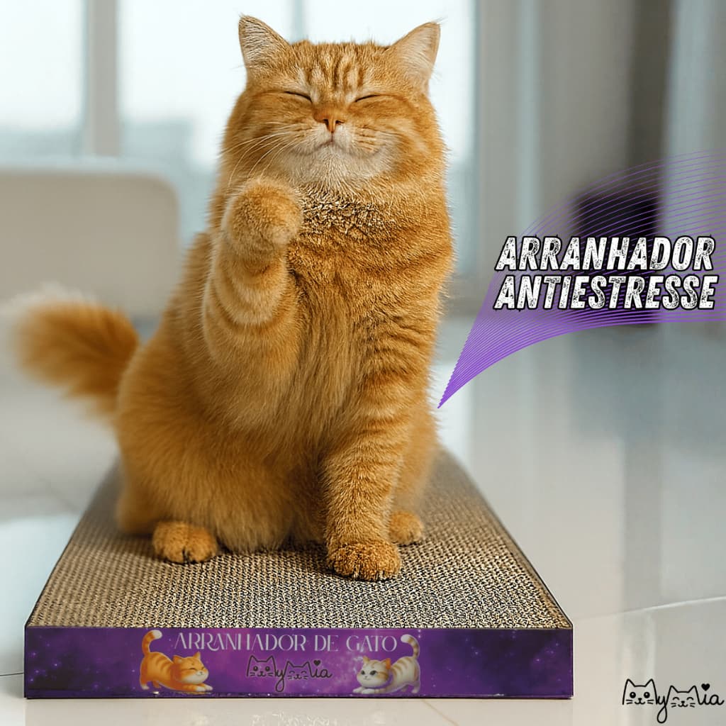 Arranhador de Gatos Pets Plano Antiestresse Ansiedade Papelão ondulado Dupla face MyMia