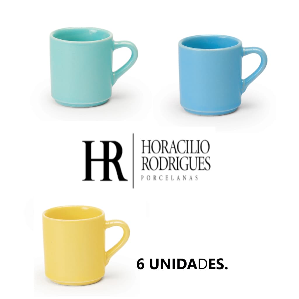Kit 6 Xícara Café Canequinha Lisa 60ml - HR