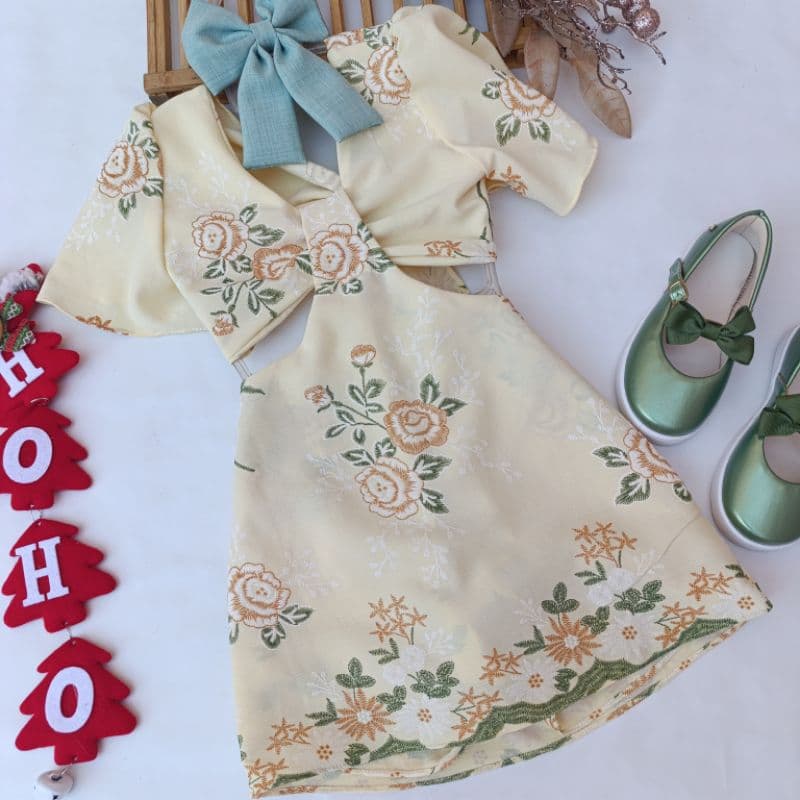 vestido bordado/vestido infantil e juvenil