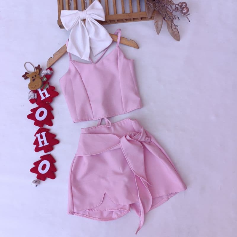 Conjunto candy/conjunto shorts saia/conjunto infantil e juvenil