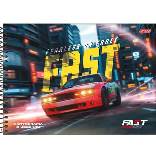 Caderno Cartografia Capa Dura Com 80 Fls Fast Race - Jandaia
