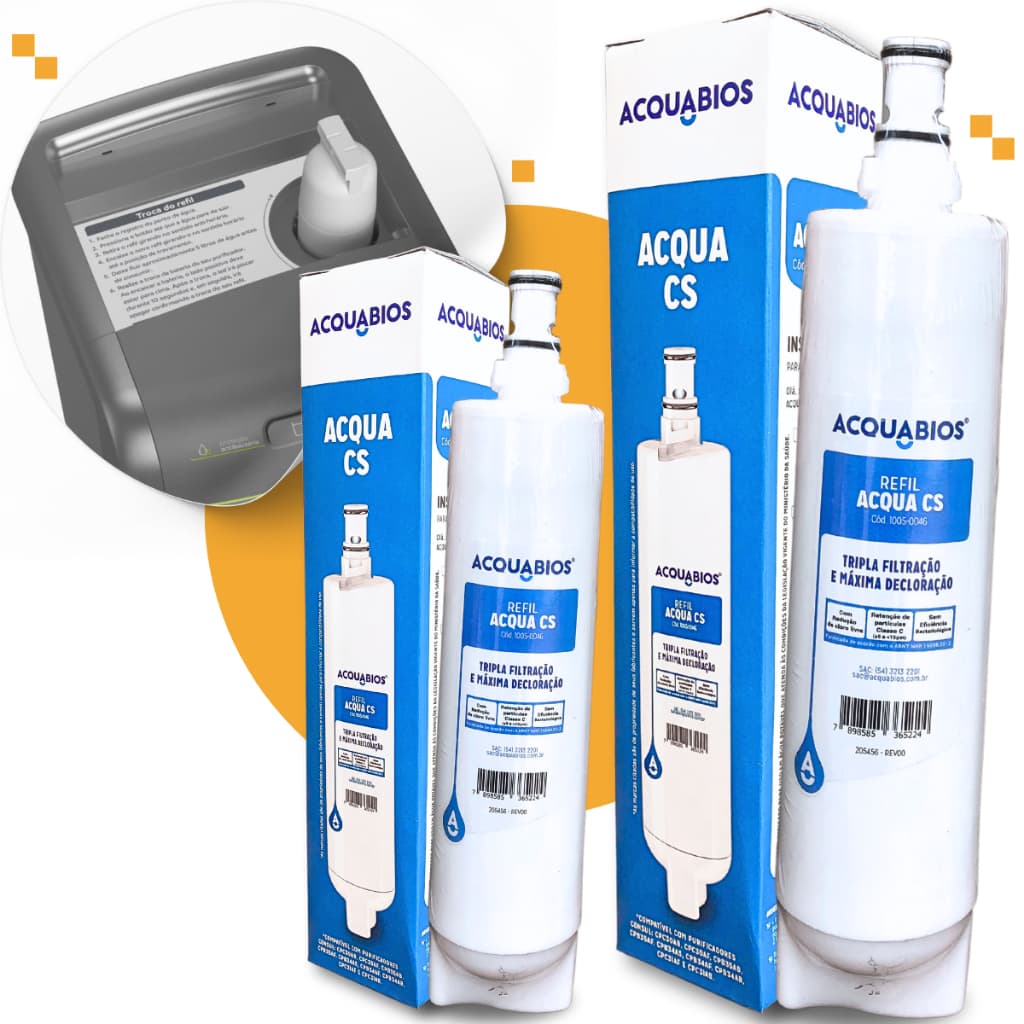 Kit 2 Filtro Refil Acquabios Compativel Purificador Consul Bebedouro Facilite Cs Cpc30/31/32/35/36