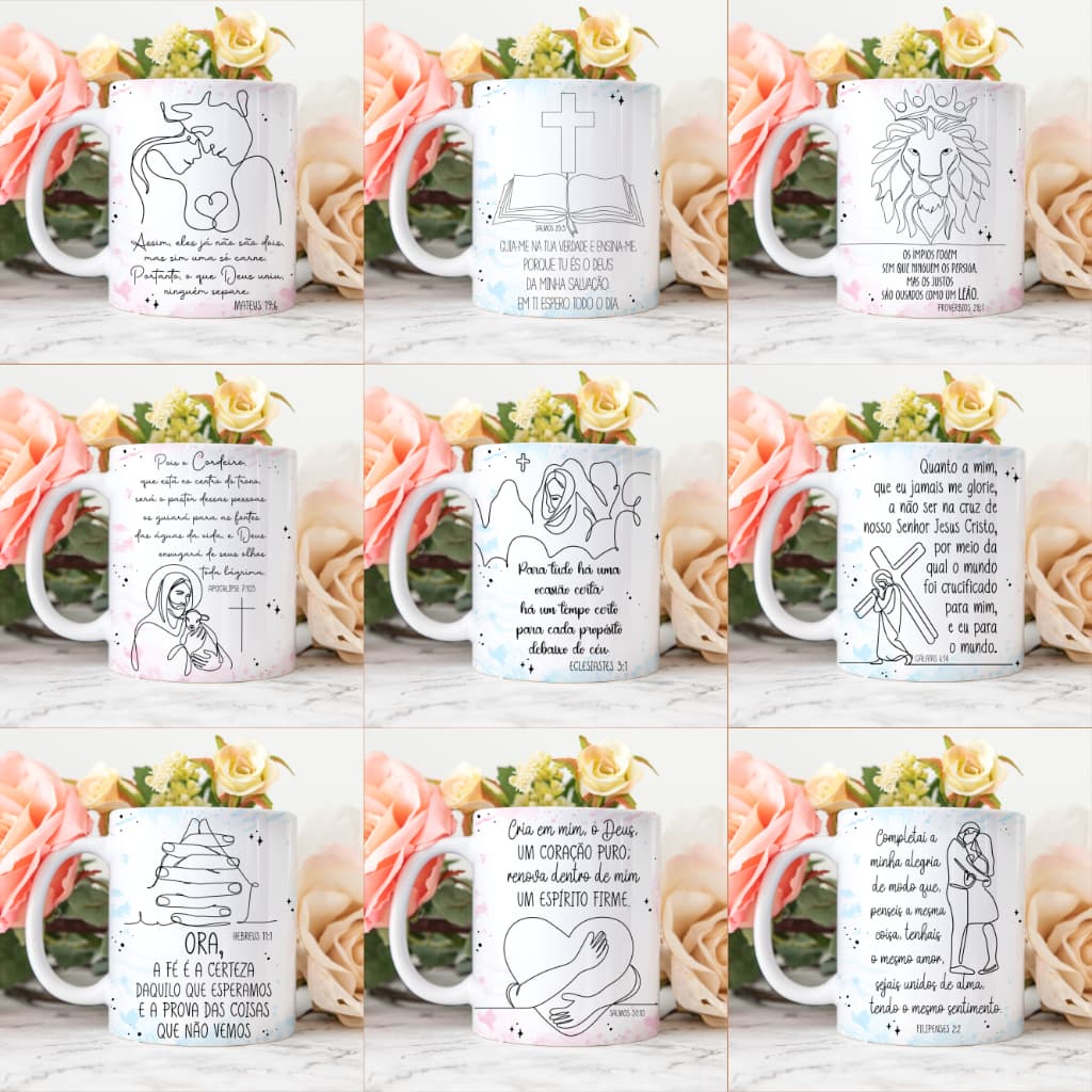 Caneca Cristã Minimalista – Versículo Inspirador – Ótima Para Presentear