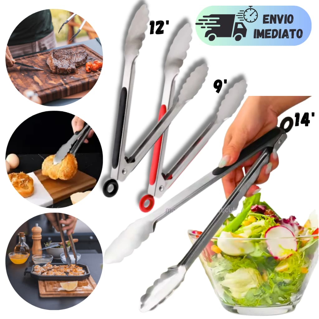 PEGADOR TRAVA DE SILICONE FEITO DE AÇO INOXIDAVEL PARA COZINHA IDEAL PARA CARNES SALADAS GELO