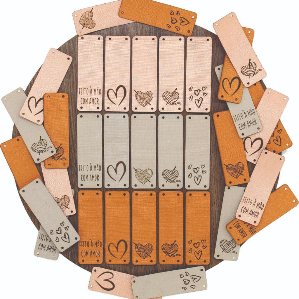 Etiqueta De Borda Bandeirinha 6x2 Cm Couro Sintético 50un