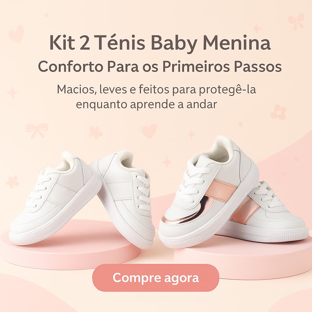 Kit 2 Tênis Baby Menina Estilosa – Macios e Leves para Acompanhar Cada Passo 20 ao 27 - COMPRE AGORA