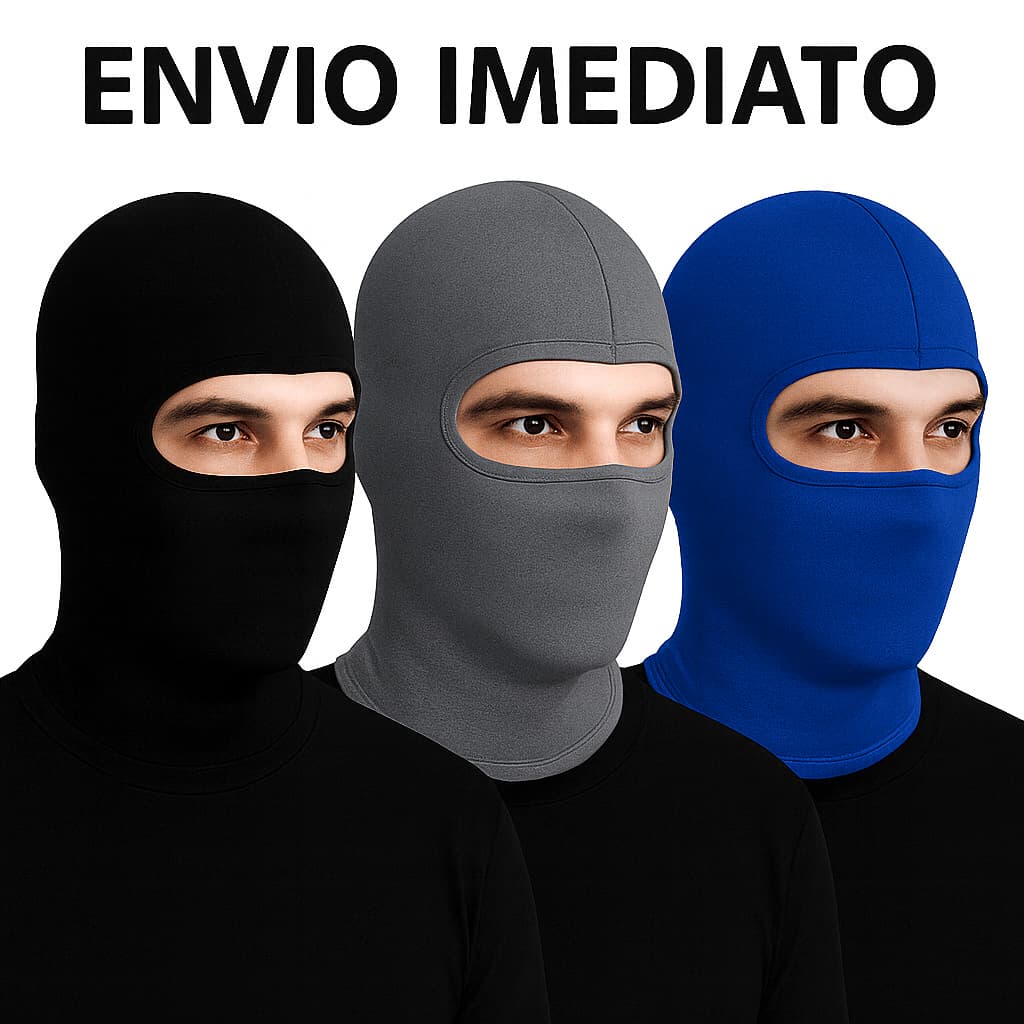 Kit 3 Balaclavas Moto Motoqueiro Proteção UV Frio Vento Poeira Máscara Térmica Ciclismo