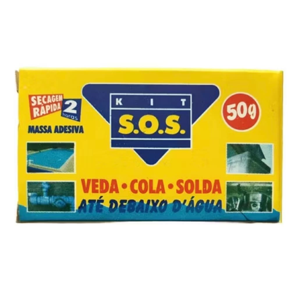 Cola Epóxi SOS Veda Tudo Subaquática Reparo Piscina Tubulação Massa Adesiva Rápida