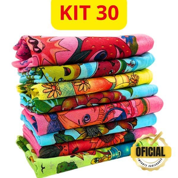 Pano De Prato COLORIDO Grande Com 30 PEÇAS Super Oferta