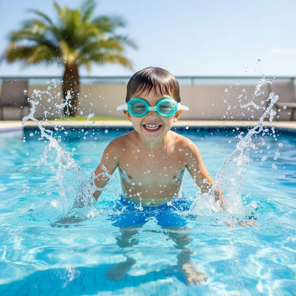 Óculos Infantil Mor Para Piscina Antiembaçante Ajustável Confortável Proteção UV