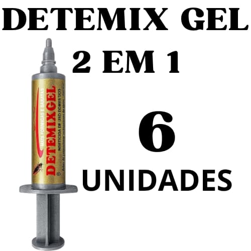 Kit com 6 Detemix Gel 2 em 1: Contra Baratas e Formigas