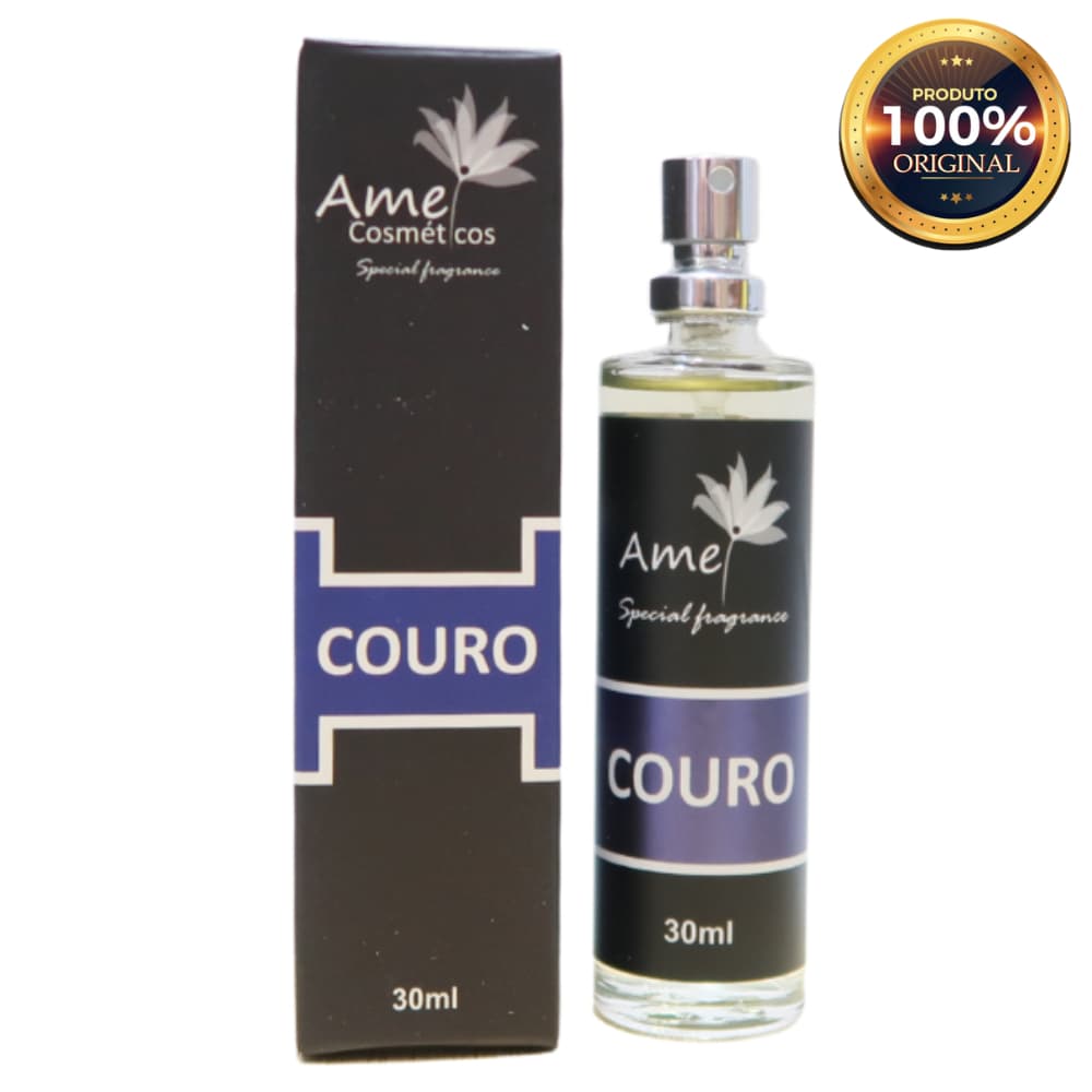 Couro Perfume Masculino Amei Cosméticos 30ml Alta Fixação Essência Importada Parfum