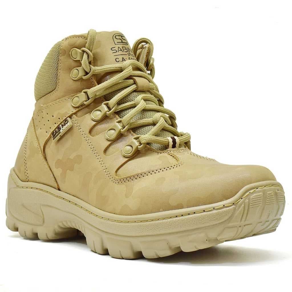 Coturno camuflado em couro com CA
