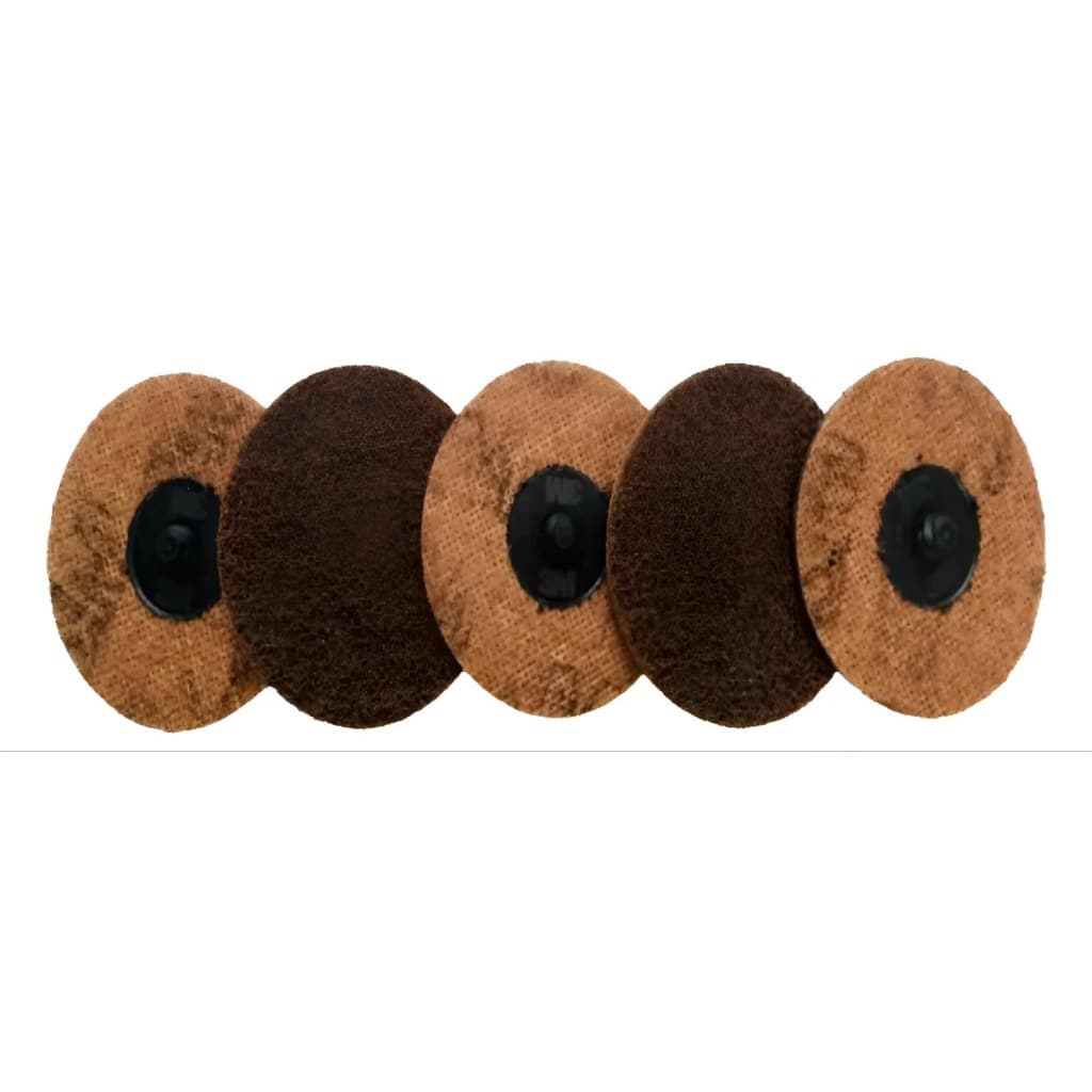 Kit 5 Discos Roloc Manta Grossa Marrom 50 Mm 2 Polegadas