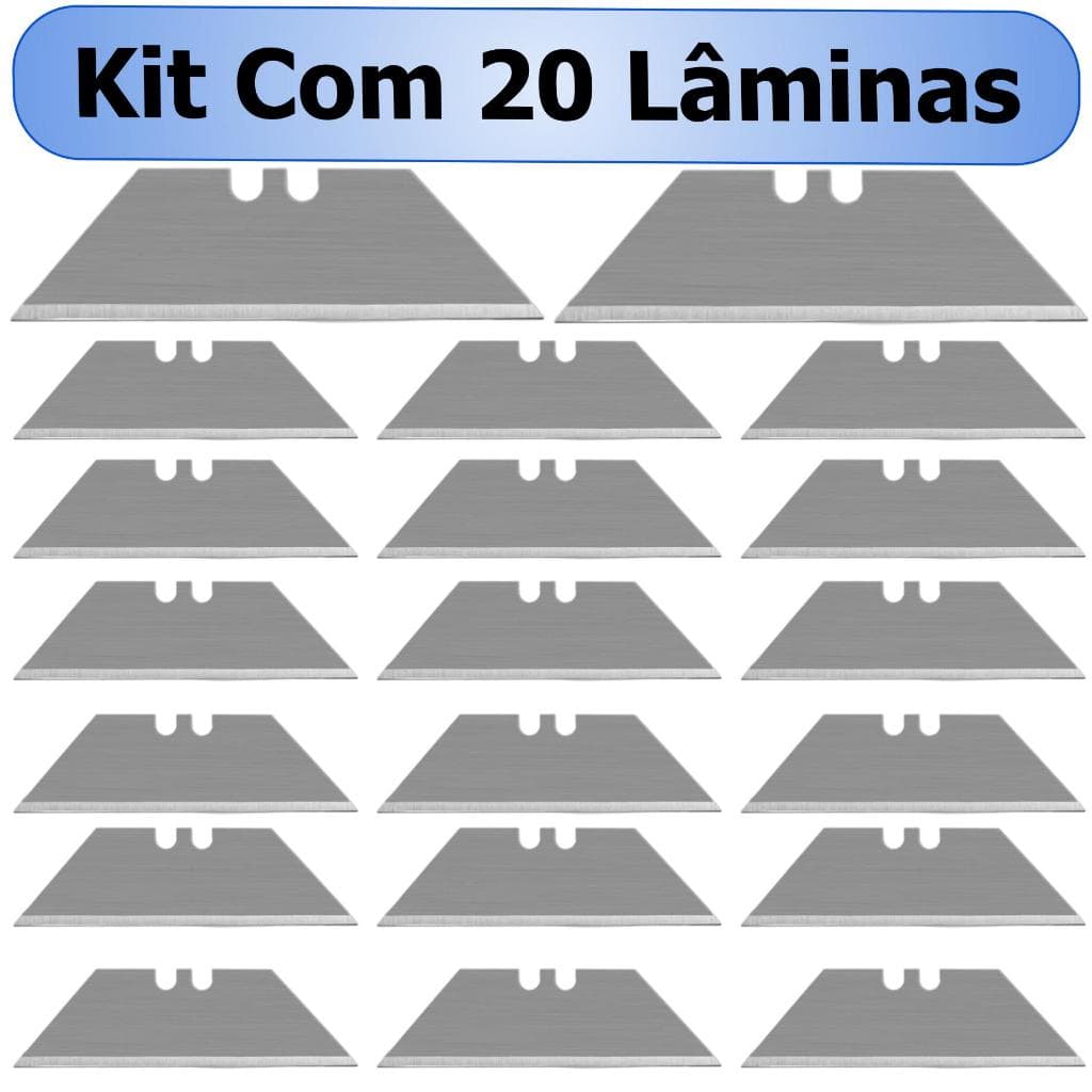 20 Pcs Lamina Trapezoidal Para Estilete Profissional Refil 19mm Aço Sk5
