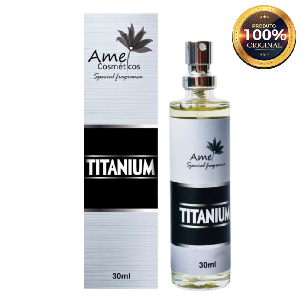Titanium Perfume Masculino Amei Cosméticos 30ml Alta Fixação Essência Importada Parfum