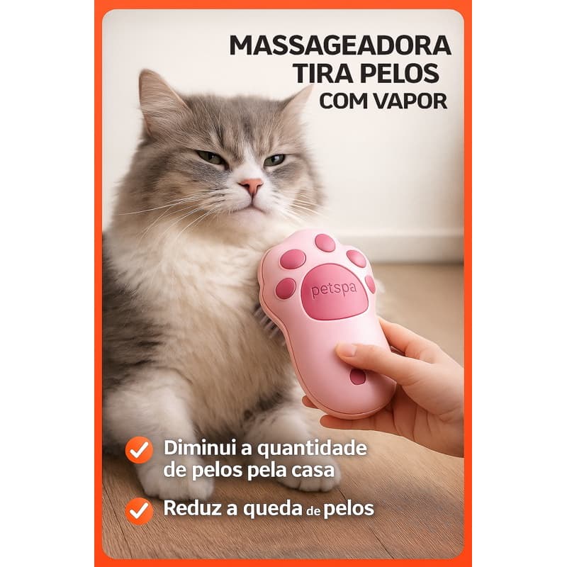 Escova A Vapor Para Gatos Cães Elétricas De Pêlos Massagem Animais De Estimação Relaxante.