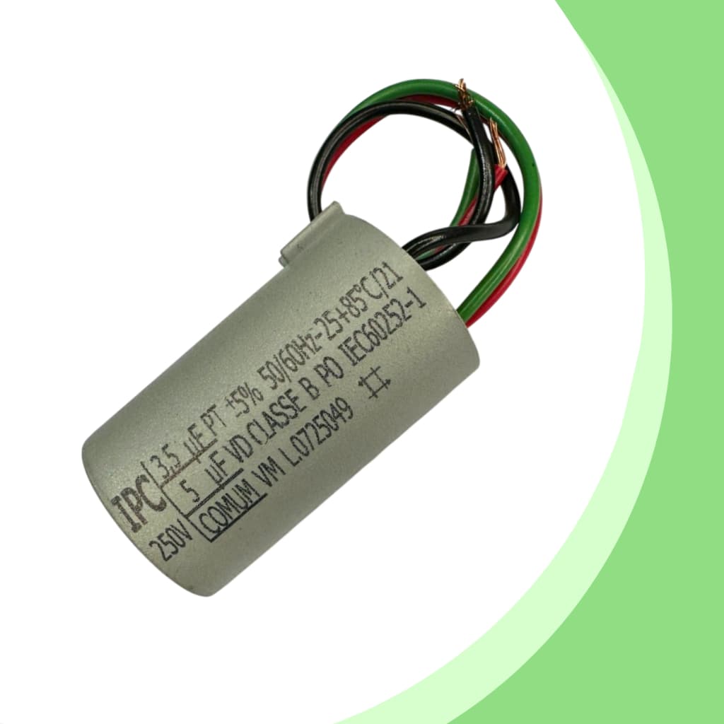 Capacitor 3 fios IPC Para Ventilador De Teto Tron 8,5uf (3,5+5uf) - Und