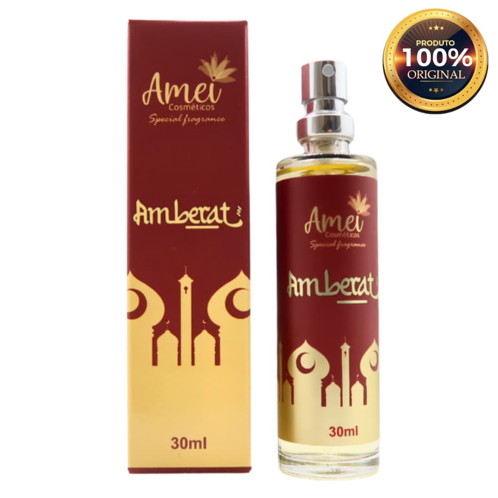Amberat Perfume Masculino Amei Cosméticos 30ml Alta Fixação Essência Importada Parfum