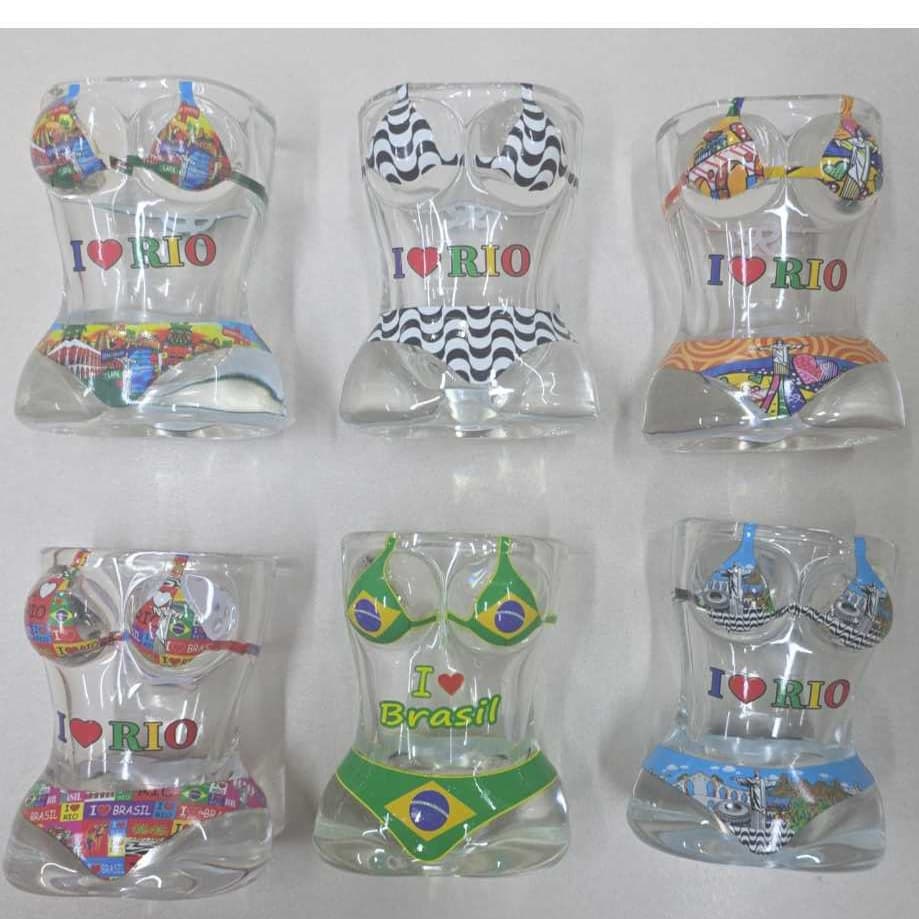Copo Shot De Bebidas Formato Biquini Brasil Rio RJ Lembrança Coleção Pronta Entrega