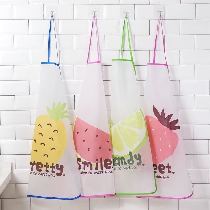 1/2/3/6unidades Avental impermeável com estampa de frutas fofas, ideal para cozinha