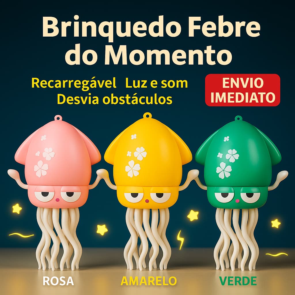 Polvo Lula Dançante Recarregavel com Luz e Som Brinquedo infantil Educativo