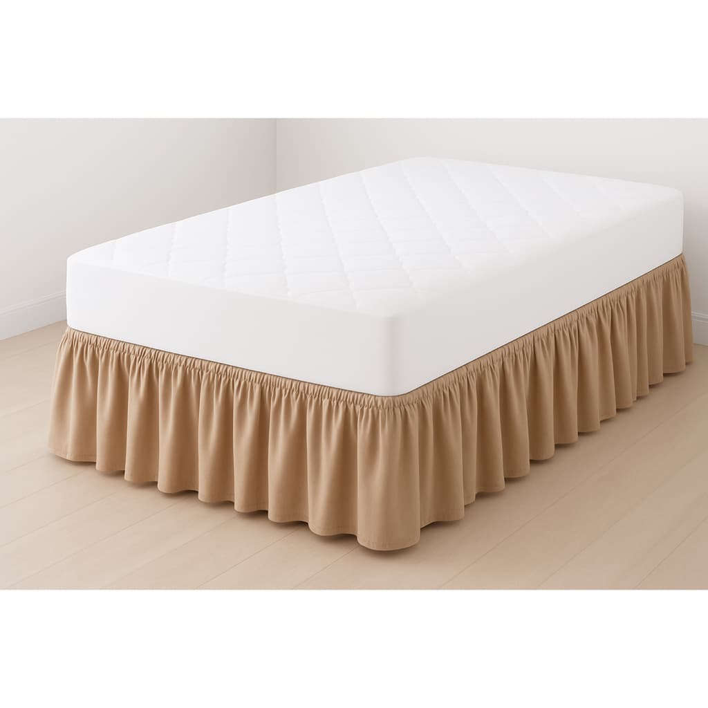 Saia-Box Decorativa Solteiro - Casal, Queen ou King, Ajustável, Toque Macio, 42cm de Altura 100%Poliéster