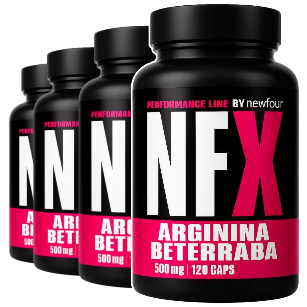 4x Arginina Beterraba 500mg 120caps Aminoácido Compostos Vegetais Suplemento