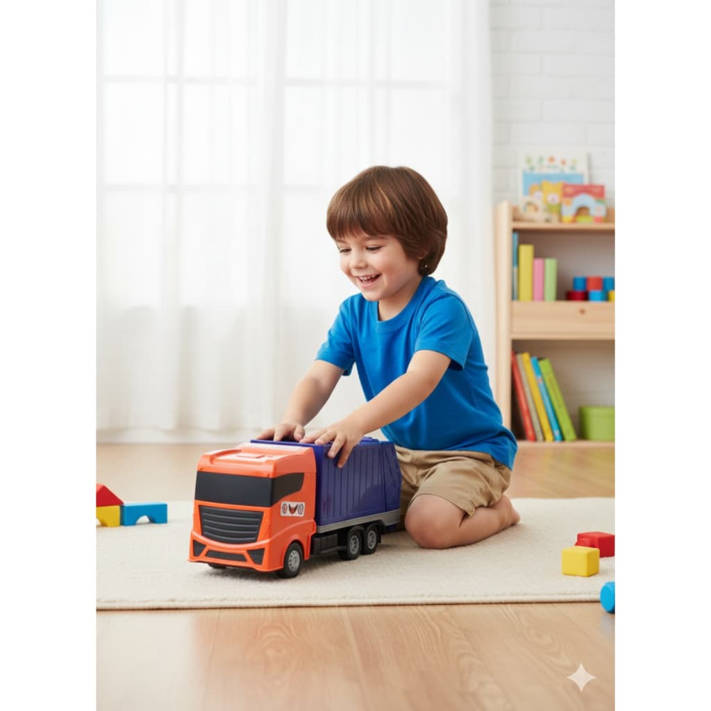 Brinquedo Caminhão de Lixo  Super Frota Grande 40 cm Coletor Divplast