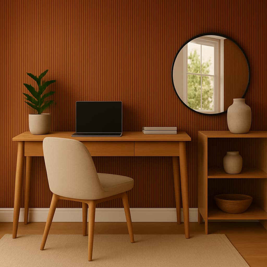 Papel de Parede Painel Ripado autocolante Diversas Cores Decoração Sala Casa Penteadeira Premium
