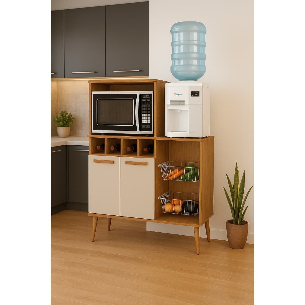 Fruteira Moderna Com Suporte Para Micro-ondas E Bebedouro Nb