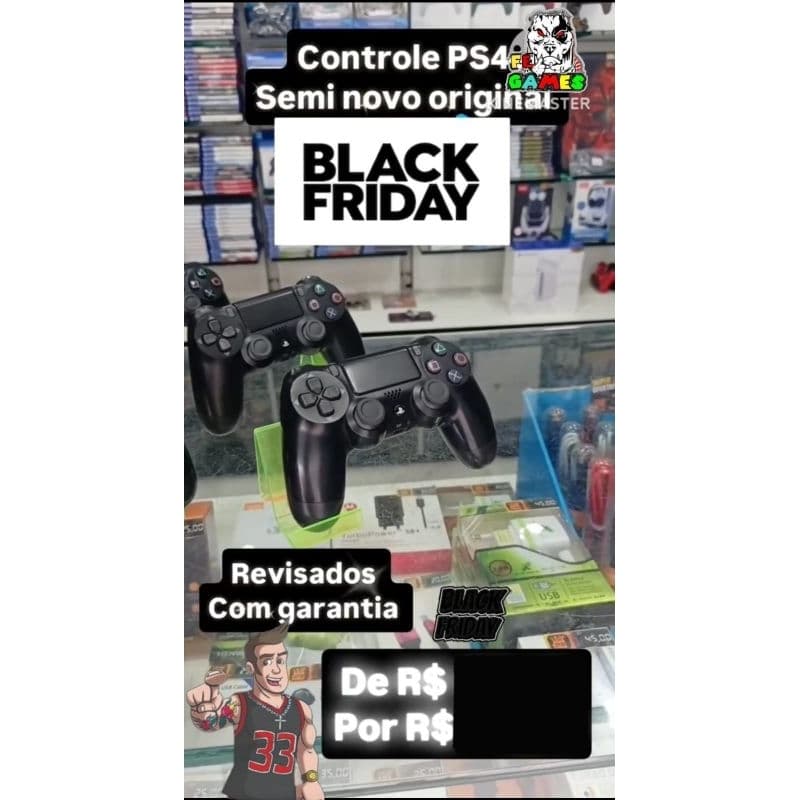 Controle de PS4 Original-Usado como NOVO-Revisado com Garantia