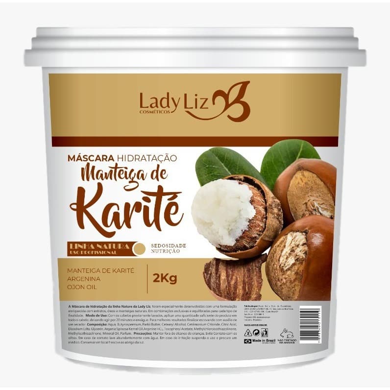 Máscara De Hidratação Com Manteiga Karité Profissional Nutrição Brilho e Sedosidade 2kg