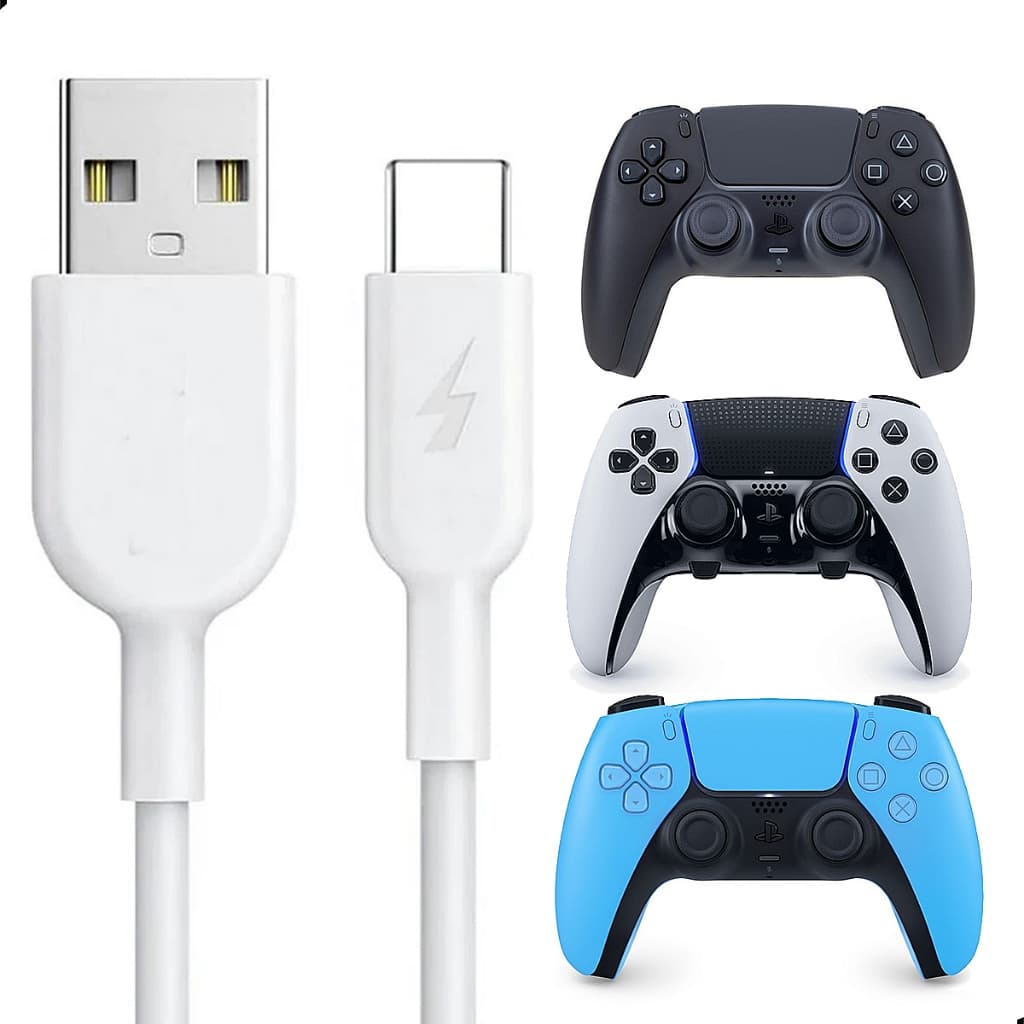 Cabo tipo C Type C carregador carregar controle play PS5 Xbox PC - 2 metros