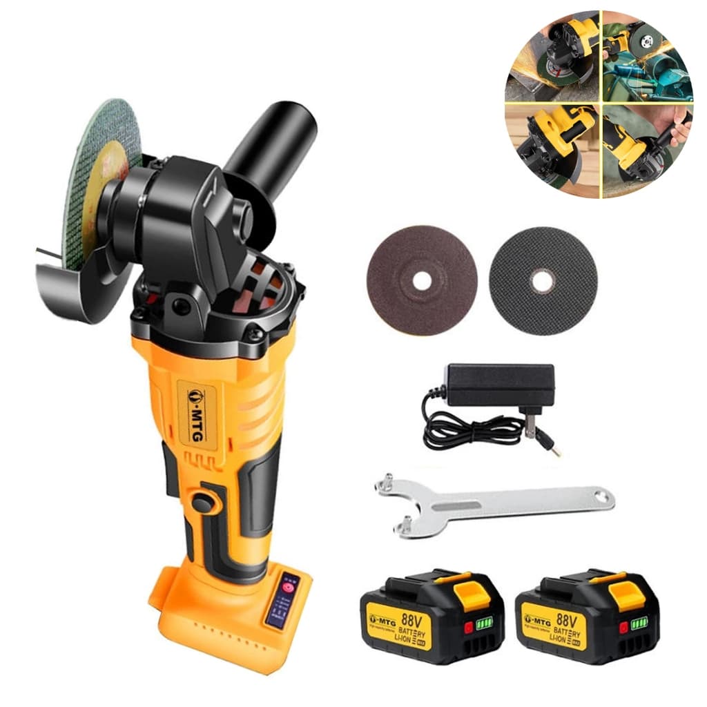 Esmerilhadeira Angular Profissional  88v 2 Bateria Sem Fio Portátil Bivolt 110V/220V