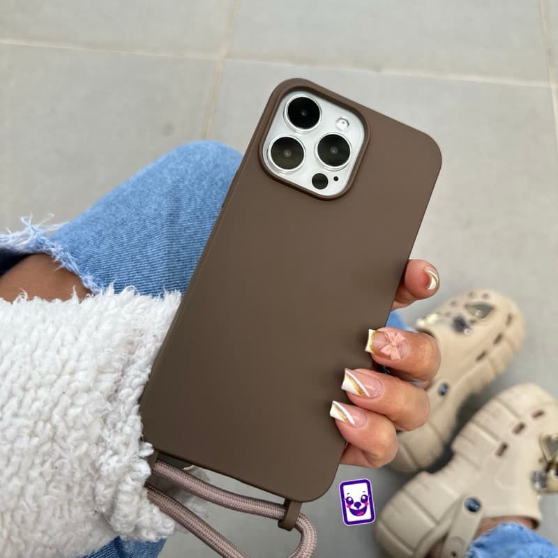 Capa corda alça  de Silicone Macio com Cordinha Ajustável – Proteção e Estilo iPhones 11 pro 13 pro 14 pro ao16 pro Max
