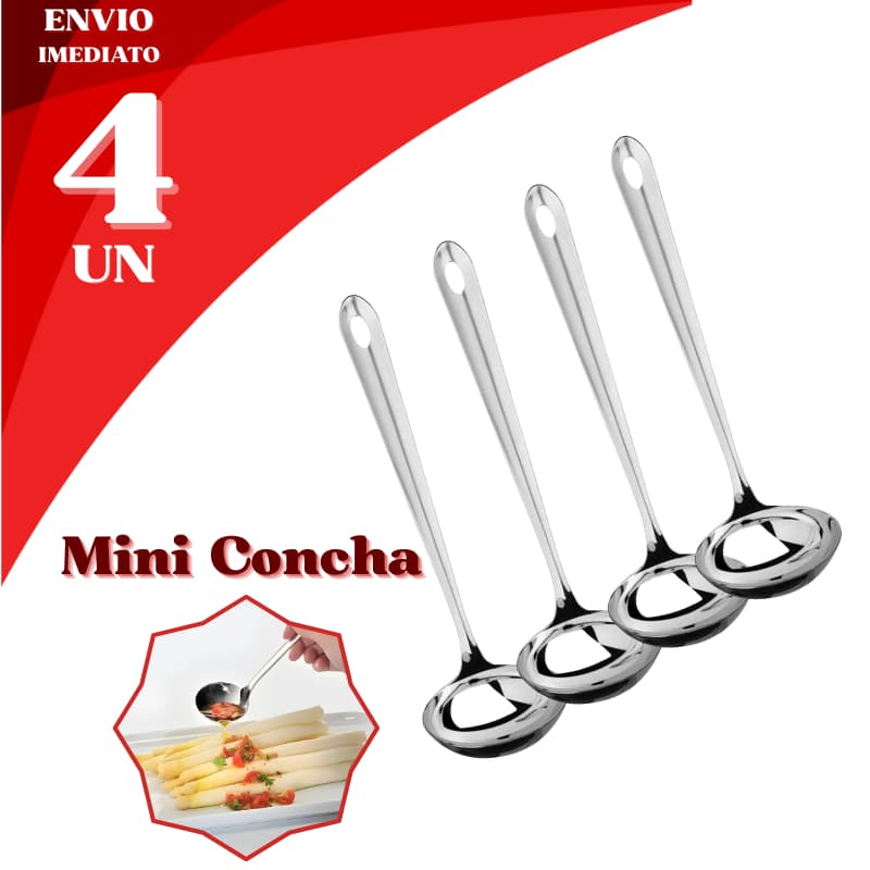 Mini Conchas Inox 4/ 2 ou 1 Unids Colher Servir Molho Aço Durável Cobertura Sorvete Calda