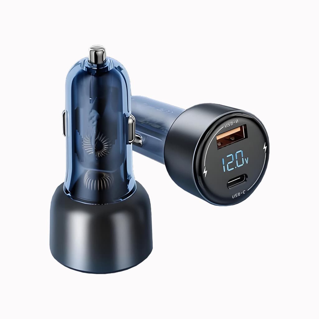 Carregador Veicular Turbo 38W LED Com Tela Digital - Porta USB Para Celular e Dispositivos J3