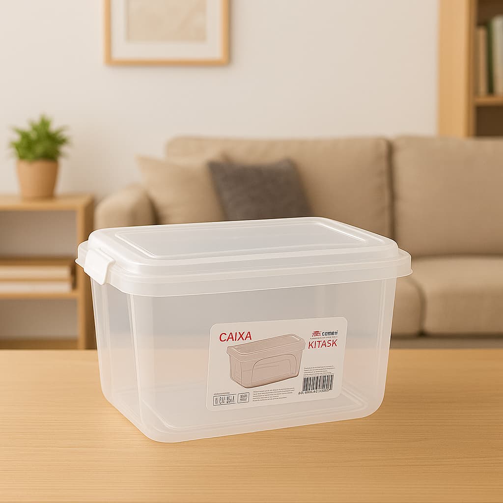 Kit 12 Potes Plásticos 3L Transparentes com Tampa Trava para Organização e Armazenamento Cozinha Armário Resistente