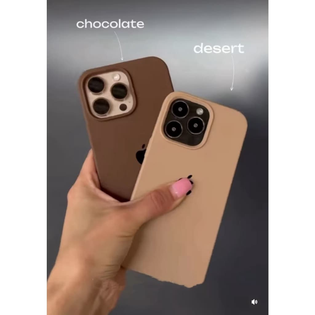 Capa Luxuoso  MARROM CARAMELO Cinza e Titânio Para tds iPhone 17 Silicone Aveludada Proteção Suave e Estilo Elegante