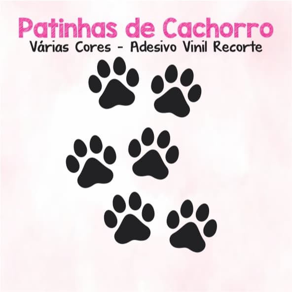 8 |20 |30 ou 50un Adesivo Recorte  Patinhas de Cachorro Vinil sem Fundo- Carro, Moto, Notebook