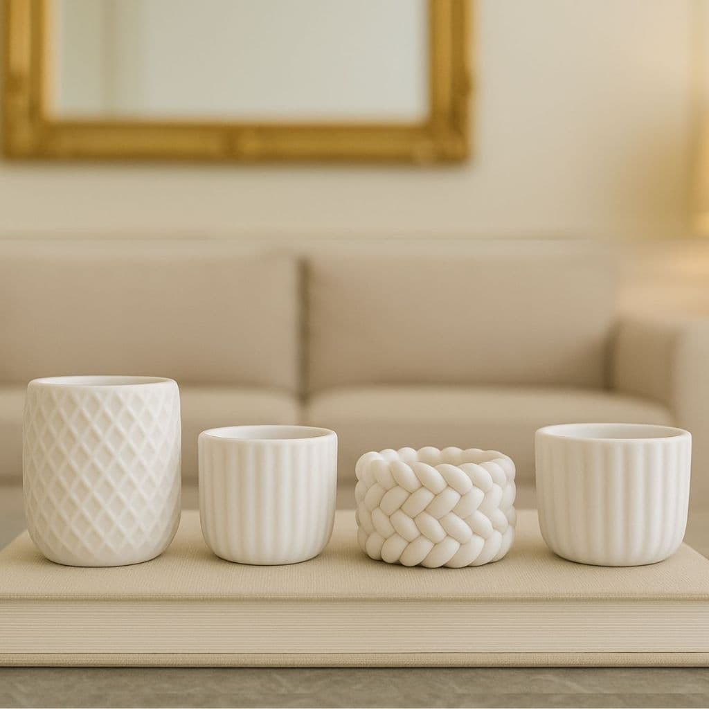 KIT ATÉ 8 UNIDADES DE VASINHO  PEQUENOS DECORATIVOS DE GESSO SEM PLANTAS - CACTO SUCULENTA PLANTAS ARTIFICIAIS